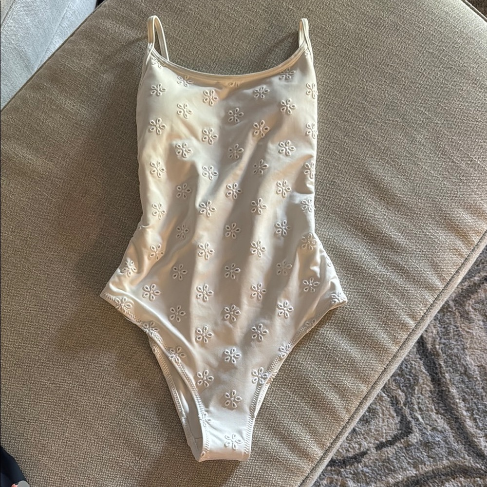H&M Cream Floral One Piece Swimsuit